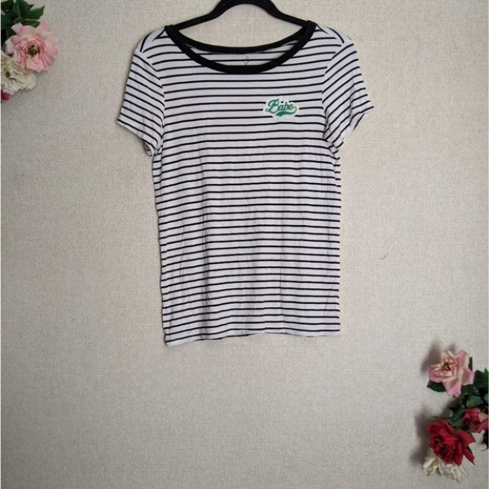 3/$30 AEO Soft & Sexy Striped "Babe" Patch Top S - Picture 2 of 5